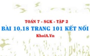 Bài 10.18 trang 101 Toán 7 Kết nối tri thức Tập 2